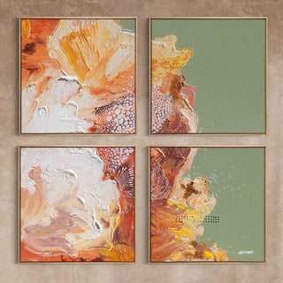 "Petal Prose" A Set of Four Original Acrylic Paintings